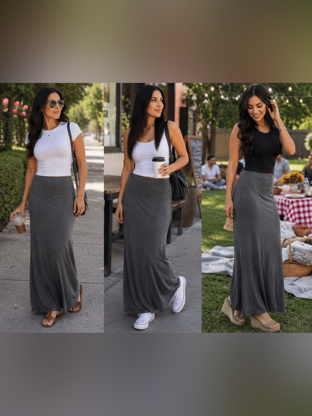 Mossimo Gray Maxi Skirt | Size Medium | Casual & Comfortable